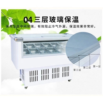 Congelatore a display di gelati a super prestazioni a scongelamento automatico con basso investimento
