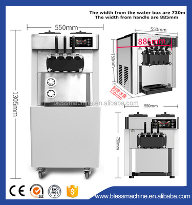 670x780x1330 mm macchina per gelati morbidi con capacità di 120 kg