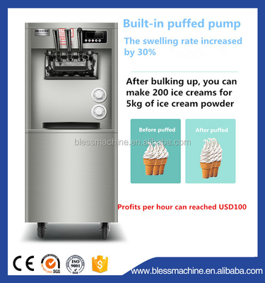 670x780x1330 mm macchina per gelati morbidi con capacità di 120 kg