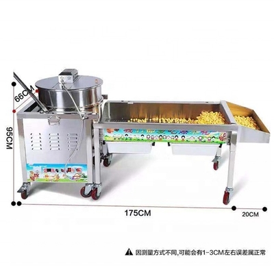 Macchina per popcorn a gas automatico commerciale a stiratura manuale o a motore elettrico con CE e ISO