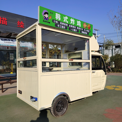 Triciclo elettrico multifunzionale da 3,0 kW per vendite mobili di fast food bevande e snack