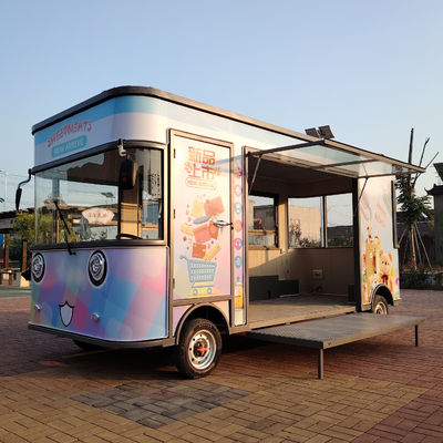 Trailers per snack alimentari elettrici mobili multifunzionali in acciaio galvanizzato per la vendita al dettaglio