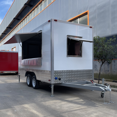 Multipurpose Mobile Square Style Fast Food Snack Alcol Bevande Bevande Gelati Trailer