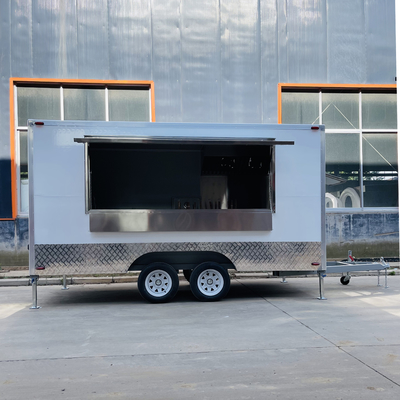 Multipurpose Mobile Square Style Fast Food Snack Alcol Bevande Bevande Gelati Trailer