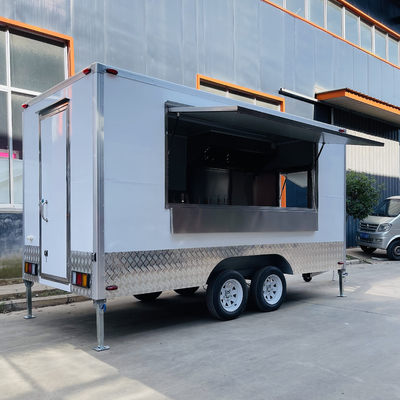Multipurpose Mobile Square Style Fast Food Snack Alcol Bevande Bevande Gelati Trailer