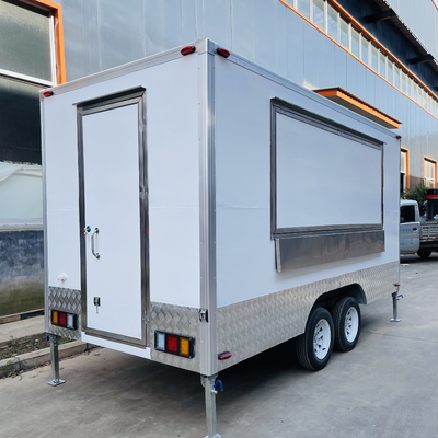 Multipurpose Mobile Square Style Fast Food Snack Alcol Bevande Bevande Gelati Trailer