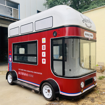Vendite mobili Insalate di frutta Caffè Latte Tè Birra Gelato Disegno Camion Camper