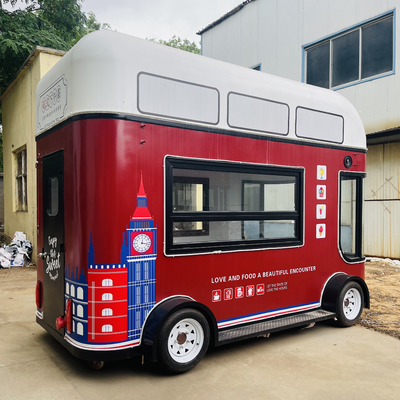 Vendite mobili Insalate di frutta Caffè Latte Tè Birra Gelato Disegno Camion Camper
