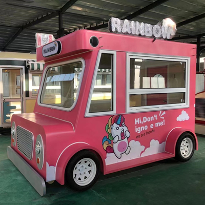 4 ruote stradali carrello di cibo per strada per mobile gelato bevande fredde succo di frutta birra latte tè caffè snack catering