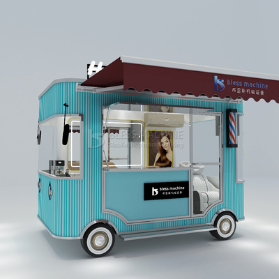 Electric Mobile Haircut Salon Barber Shop Style Design Van Truck Trailer Cart per il 2023