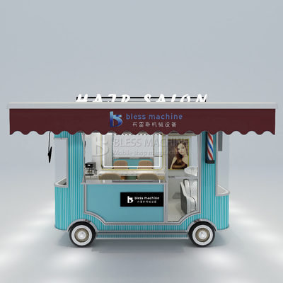 Electric Mobile Haircut Salon Barber Shop Style Design Van Truck Trailer Cart per il 2023
