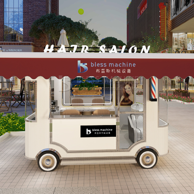Electric Mobile Haircut Salon Barber Shop Style Design Van Truck Trailer Cart per il 2023