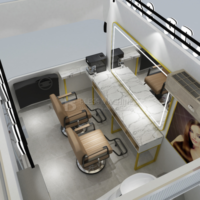 Electric Mobile Haircut Salon Barber Shop Style Design Van Truck Trailer Cart per il 2023