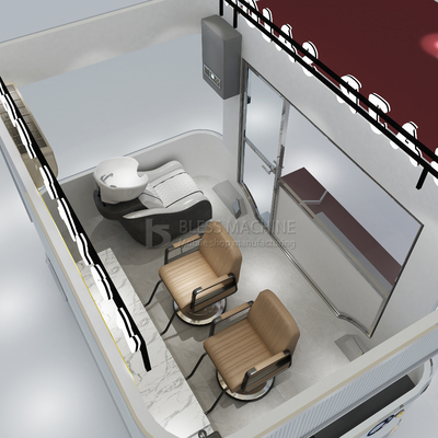 Elettromobile salone di parrucchieri Barber Shop Stile Disegno Van Truck Carro rimorchio per le aziende agricole