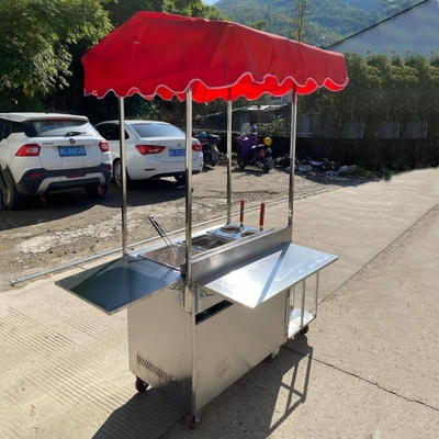 110v/220v Mobile in acciaio inossidabile Street Food Snack Gas Trolley Handcart Cart 2023