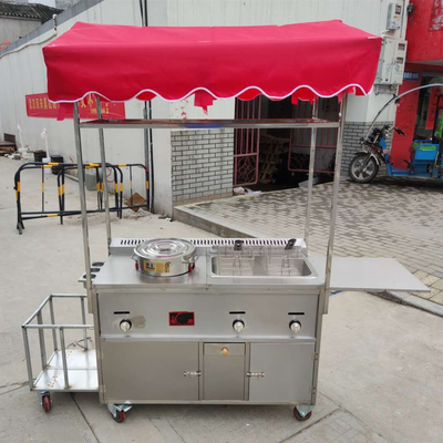 110v/220v Mobile in acciaio inossidabile Street Food Snack Gas Trolley Handcart Cart 2023