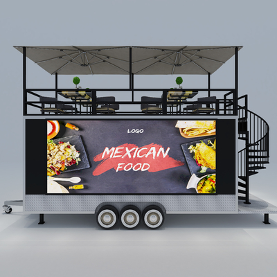 40 chilometri all'ora Al secondo piano Multipurpose Mobile Restaurant Cafe Fast Food Shop Trailer