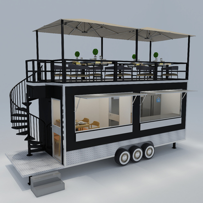 40 chilometri all'ora Al secondo piano Multipurpose Mobile Restaurant Cafe Fast Food Shop Trailer