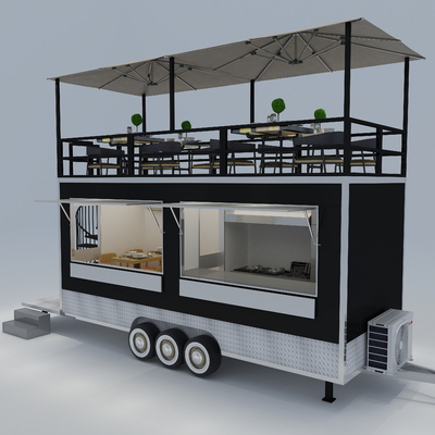 40 chilometri all'ora Al secondo piano Multipurpose Mobile Restaurant Cafe Fast Food Shop Trailer