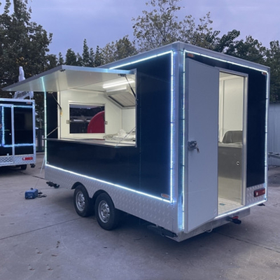 Mobile Square Fast Food Snack Trailer per la vendita multiuso di vari prodotti