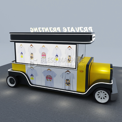 2022 Mobile T-shirt Hat Cup Hot Stamping e Stampa Shop Truck Trailer per la stampa