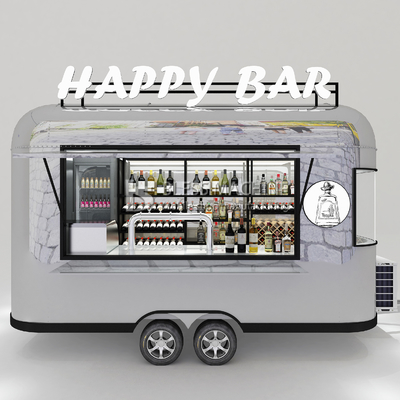 2022 Rimorchio mobile elettrico in acciaio inossidabile con lunghezza personalizzata per cocktail bar per cocktail di vino