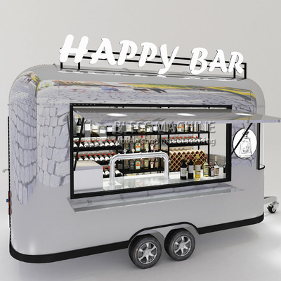 2022 Rimorchio mobile elettrico in acciaio inossidabile con lunghezza personalizzata per cocktail bar per cocktail di vino