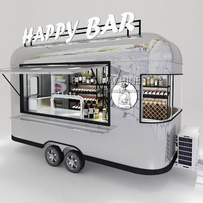 2022 Rimorchio mobile elettrico in acciaio inossidabile con lunghezza personalizzata per cocktail bar per cocktail di vino