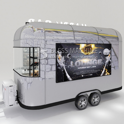 2022 Rimorchio mobile elettrico in acciaio inossidabile con lunghezza personalizzata per cocktail bar per cocktail di vino
