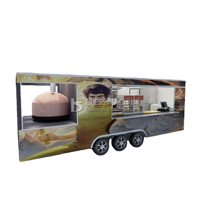 Customized Multipurpose Mobile Square Style Kung Fu Artes marziali Pizza Food Tow Trailer