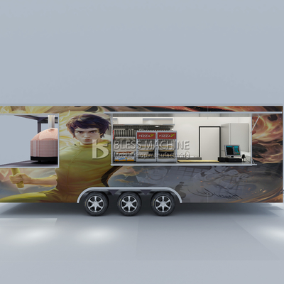 Customized Multipurpose Mobile Square Style Kung Fu Artes marziali Pizza Food Tow Trailer