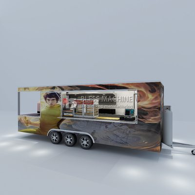 Customized Multipurpose Mobile Square Style Kung Fu Artes marziali Pizza Food Tow Trailer