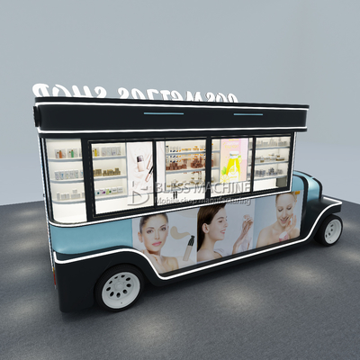 2023 Cosmetici elettrici mobili personalizzati Prodotto di trucco cura della pelle Cartolina di boutique trailer