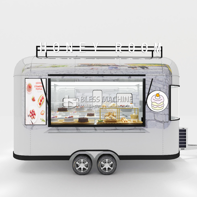 Trailer mobile in acciaio inossidabile per la vendita di cioccolato e biscotti in movimento