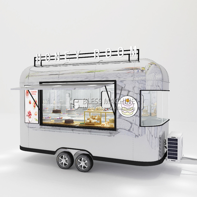 Trailer mobile in acciaio inossidabile per la vendita di cioccolato e biscotti in movimento