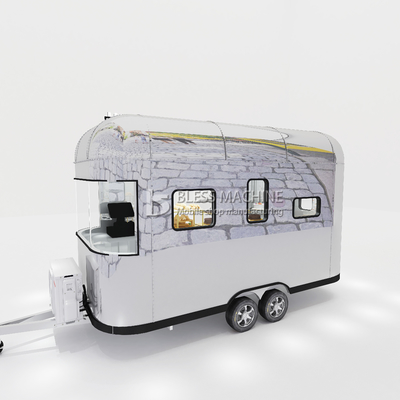 Trailer mobile in acciaio inossidabile per la vendita di cioccolato e biscotti in movimento