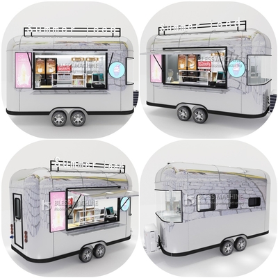 Trailer mobile in acciaio inossidabile per la vendita di cioccolato e biscotti in movimento
