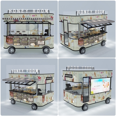 Trailer mobile in acciaio inossidabile per la vendita di cioccolato e biscotti in movimento