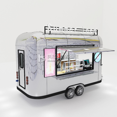 Outlet Mobile Ice Cream Beverage Food Snack Van Trailer Boutique con capacità di 1000 kg