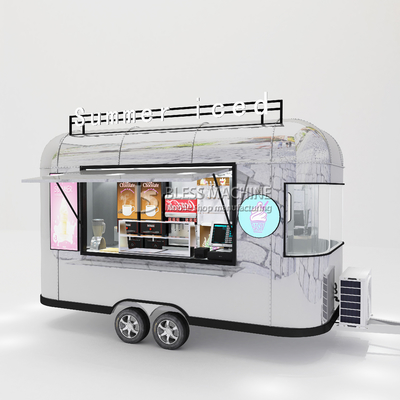 Outlet Mobile Ice Cream Beverage Food Snack Van Trailer Boutique con capacità di 1000 kg