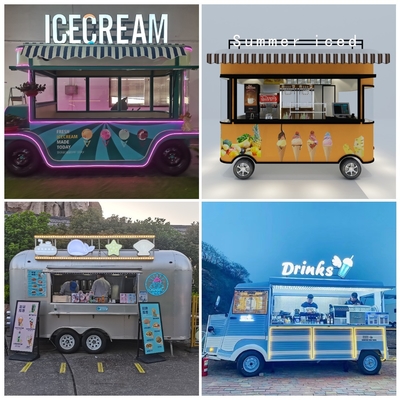 Outlet Mobile Ice Cream Beverage Food Snack Van Trailer Boutique con capacità di 1000 kg