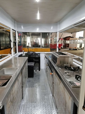 1000 kg 220V/50HZ carrello di cibo in argento con bagno e frigorifero