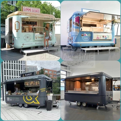 Acciaio inossidabile Fast food snack bevande birra bevanda gelato caffè latte tè trailer bar cart