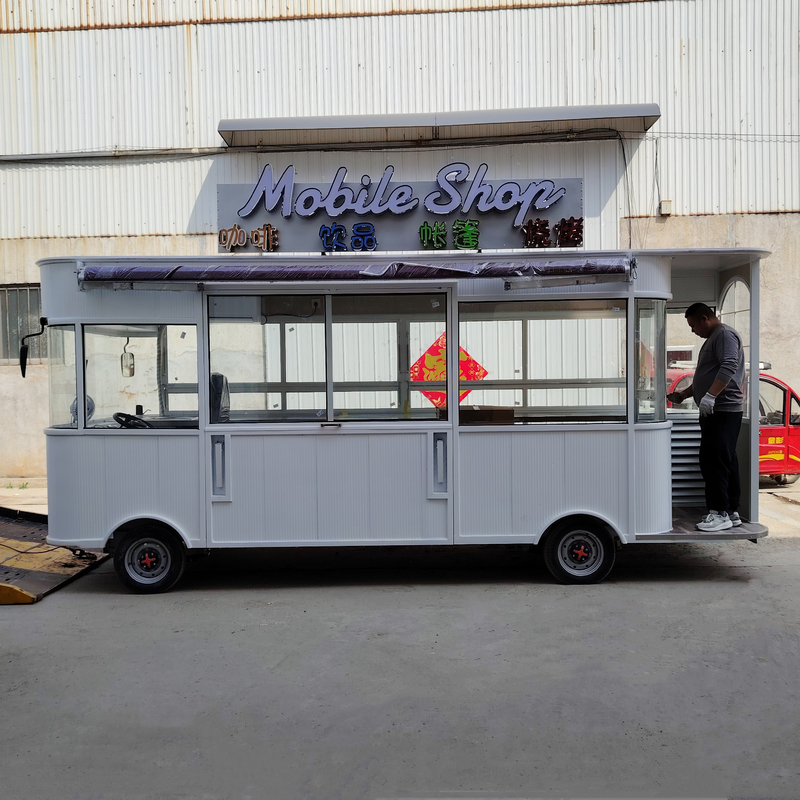 500*180*235cm Electric Mobile Fried Chicken Combo Cart con bevande al caffè e cola