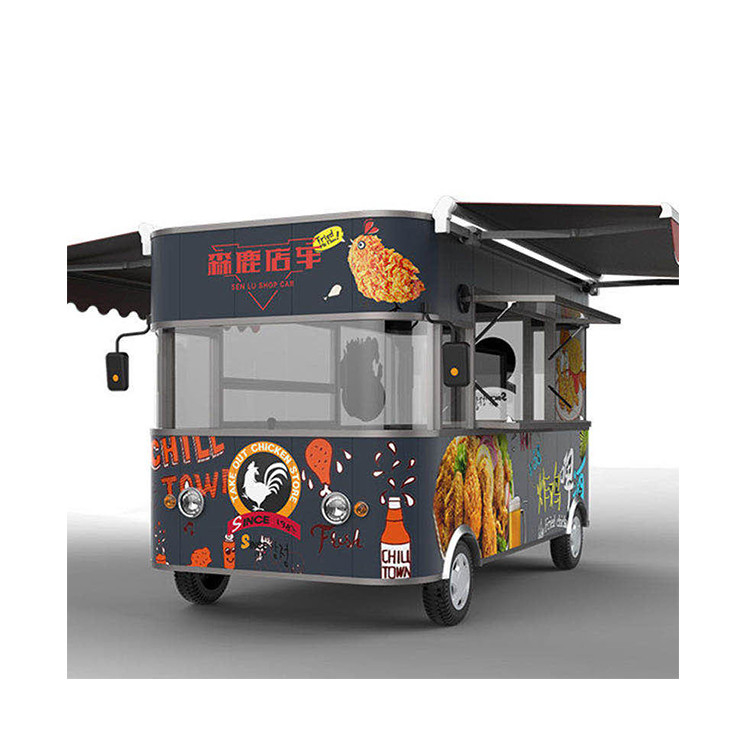 Servizio di manutenzione e riparazione sul campo Gelato rosso vintage Snack Car Bbq Mobile Food Truck