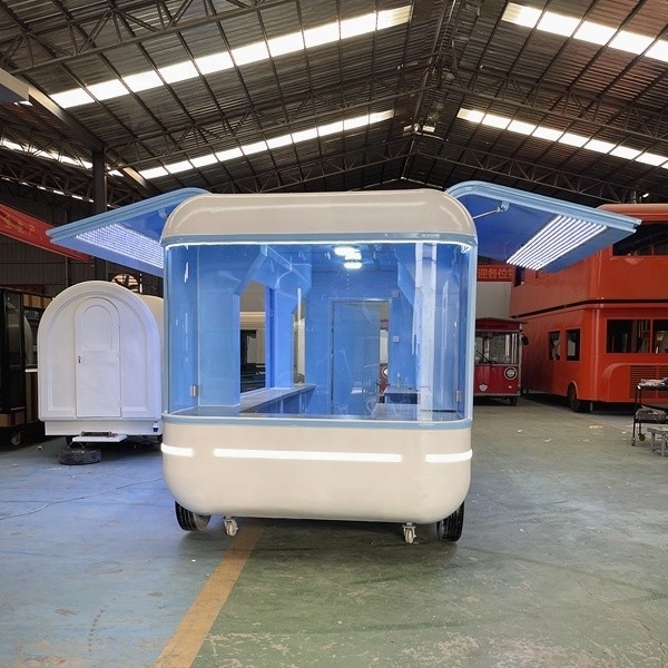 1000KG Mobile Snack Food Truck Gas Fast Food Cart Trailer Cucina nello stabilimento di produzione