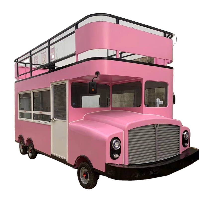 Doppia piattaforma Luxury Truck Trailer per Fast Food Snacks Bevande gelato e torte