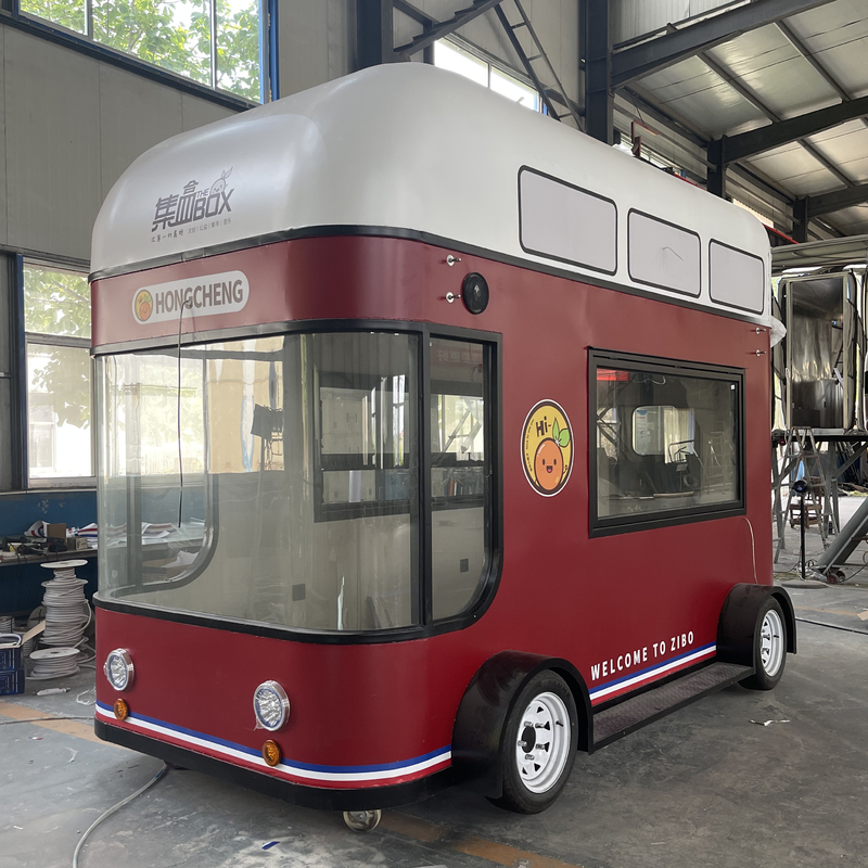 Vendite mobili di insalate di frutta bevande caffè latte tè birra gelato camion carrello mobile