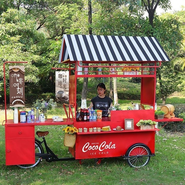 Cartoni da caffè multifunzione Food Trailer Mobile Food Cart Ice Cream Mini Food Truck