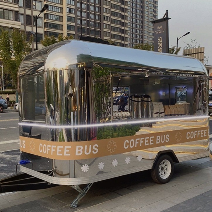 Long Life Working Multifunctional Automatic Food Trailer con pneumatico e pneumatico a vuoto